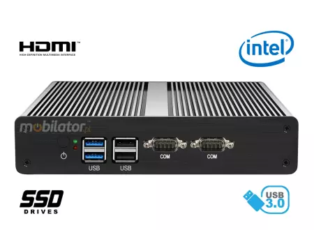 miniPC yBOX X34 (2xLAN, 2xCOM) - J1800 v.1 - Bezwentylatorowy mini komputer przemysłowy do sterowania procesami produkcyjnymi