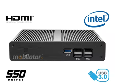 miniPC yBOX X34 - i3 - 6100U v.1 - odporny mały komputer przemysłowy bezwentylatorowy z procesorem Intel Core i3 6100U