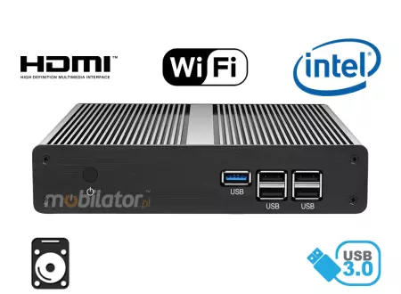miniPC yBOX X34 - i3 - 6100U v.5 - odporny mały komputer przemysłowy bezwentylatorowy z procesorem Intel Core i3 6100U