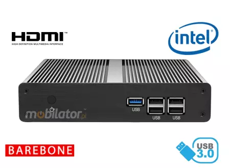 miniPC yBOX X34 - i3 - 7100U Barebone - odporny (małe rozmiary) komputer przemysłowy bezwentylatorowy z procesorem Intel Core i3