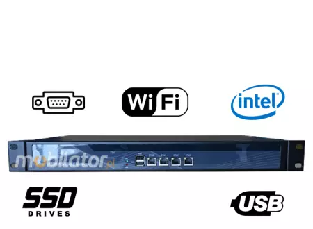 MiniPC yBOX 1U - J1900 v.2 Wzmocniony komputer przemysłowy z chłodzeniem pasywnym i 4x LAN - do szafy rakowej