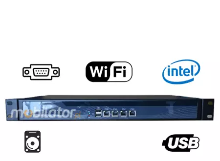 MiniPC yBOX 1U - J1900 v.3 Wzmocniony komputer przemysłowy z chłodzeniem pasywnym i 4x LAN - do szafy rakowej