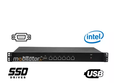 MiniPC yBOX 1U - 1037U v.1 Komputer przemysłowy fanless 6x LAN do szafy rakowej