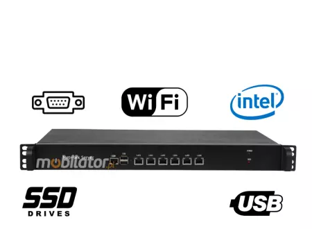 MiniPC yBOX 1U - 1037U v.2 Komputer przemysłowy fanless 6x LAN do szafy rakowej