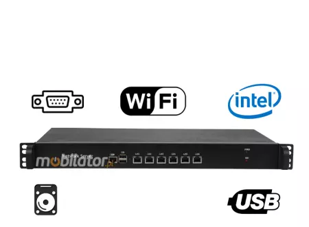 MiniPC yBOX 1U - 1037U v.5 Komputer przemysłowy fanless 6x LAN do szafy rakowej
