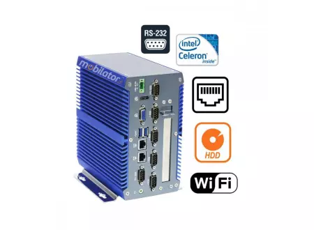 IBOX-301P J1900 v.3 - mały wzmocniony komputer bezwentylatorowy dla przemysłu - 2xLAN i 6xRS232