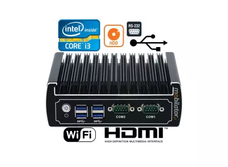 Przemysłowy odporny mini komputer z pasywnym chłodzeniem IBOX-501 N15 i3-6100U v.4