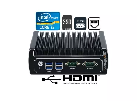 Przemysłowy odporny mini komputer z pasywnym chłodzeniem IBOX-501 N15 i3-6100U v.1