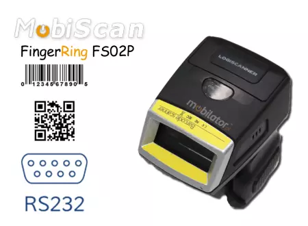 FingerRing FS02P (RS232 - SE2707) - wzmocniony, wodoodporny mini skaner (czytnik) kodów kreskowych 2D/1D z normą IP65 - w formie pierścionka (RS232)