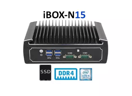 IBOX-N15 (i5-8250U) v.3 - Industrial MiniPC with SSD extension (512 GB) WiFi module and 2x COM