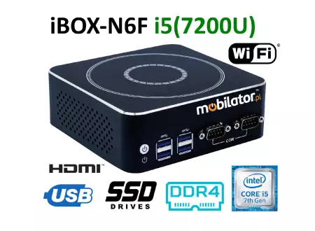 IBOX-N6F i5 (7200U) v.3 - A powerful industrial mini computer with two 1GB / s LAN cards and a capacious 512 GB SSD