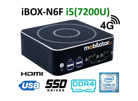 IBOX-N6F i5 (7200U) v.5 - Industrial computer with 4G LTE support and 2 LAN cards