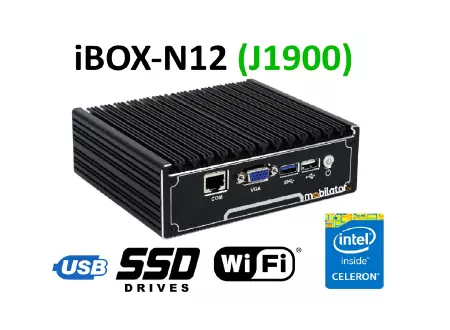 IBOX-N12 (J1900) v.1 - Robust industrial mini PC without fans (passive cooling)