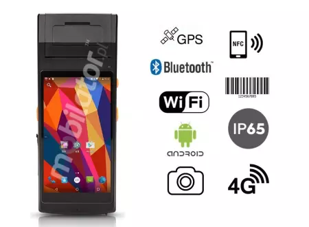 MobiPad PDA-C5501 v.2 - Wzmocniony (IP65) mobilny terminal danych z wbudowaną drukarką termiczną oraz skanerem 2D system ANDROID 7.0