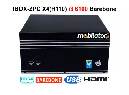 IBOX-ZPC X4(H110) i3 6100 Barebone - Odporny komputer przemysłowy z procesorem Intel Core i3