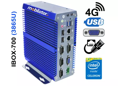 IBOX-700 (3865U) v.5 - Fanless mini PC with reinforced housing (2x LAN + 4x COM + 4G LTE)