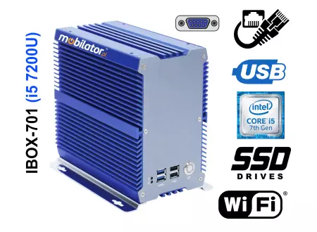 IBOX-701 i5 (7200U) v.1 - Wytrzymały komputer przemysłowy z portam VGA