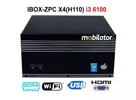 IBOX-ZPC X4(H110) i3 6100 v.2 - Magazynowy fanless mini PC z rozszerzonym dyskiem SSD