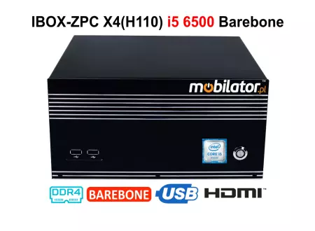 IBOX-ZPC X4(H110) i5 6500 Barebone - Przemysłowy wzmocniony Mini PC bez wentylatora