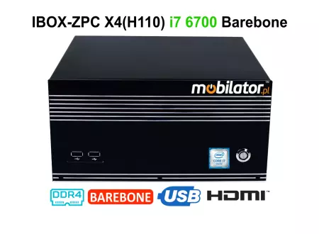 IBOX-ZPC X4(H110) i7 6700 Barebone - Wydajny Fanless mini PC dla hali produkcyjnej