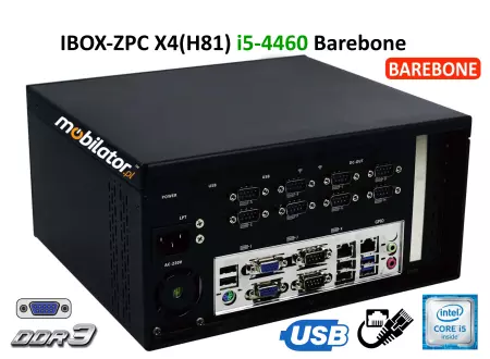 IBOX-ZPC X4(H81) i5-4460 Barebone - Odporny komputer przemysłowy do sterowania procesami produkcyjnymi