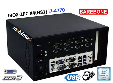 IBOX-ZPC X4(H81) i7-4770 Barebone - Bezwentylatorowy komputer przemysłowy z wydajnym procesorem Intel Core i7