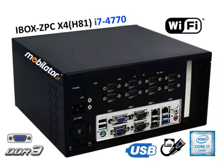 IBOX-ZPC X4(H81) i7-4770 v.1 - Wzmocniony komputer przemysłowy z czterordzeniowym procesorem (Intel Core i7)