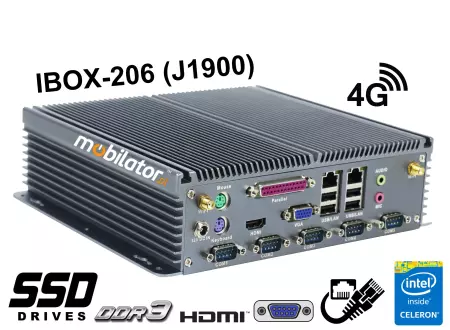 IBOX-206 v.5 - Komputer przemysłowy z pamięcią DDR3, modułem 4G LTE oraz dyskiem SSD