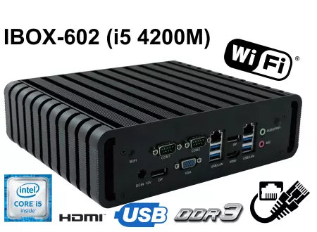 IBOX-602 (i5 4200M) v.1 - Odporny komputer przemysłowy ze złączem HDMI, Display Port oraz VGA