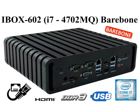 IBOX-602 (i7 4702MQ) Barebone - mini komputer do zastosowań przemysłowych