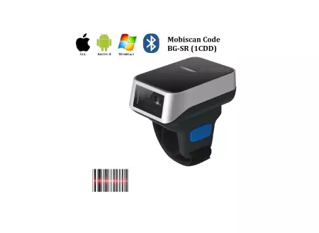 MobiScan Code BG-SR v.1 - Mały, mobilny mini skaner (czytnik) kodów kreskowych 1D CCD - w formie pierścionka (Bluetooth, Wireless 2.4 GHz)