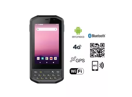 Industrial, water resistant (IP65 + MIL-STD-810G) data collector with 4GB RAM memory and 64GB ROM disk and 2D Zebra 4710 code reader - Mobipad Qxtron 4100 v.4 