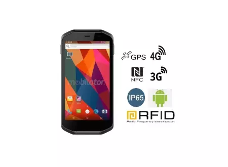 Mobipad Qxtron Q5100 v.5 - Shockproof (IP65 + MIL-STD-810G) data terminal with Android 9.0 system and 2D and UHF code reader, 4GB RAM and 64GB disk capacity.