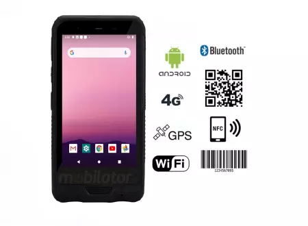 Industrial 6-inch data collector (IP65 + MIL-STD-810G standard) with a 64GB ROM disk and 4GB RAM memory, NFC and Bluetooth 4.0 - Mobipad Qxtron Q6600 v.1 