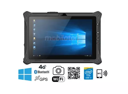 Emdoor I10U v.20 - Drop-proof 10.1 inch tablet with Intel i7, 2D barcode scanner, NFC, 16GB RAM and 256GB SSD, Windows 10 PRO 