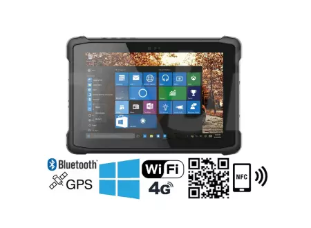 Emdoor I11H v.9 - Drop-proof 10-inch tablet with Windows 10 IoT, Bluetooth 4.2, 2D N3680 Honeywell code reader, NFC, 4G, 4GB RAM and 64GB ROM 