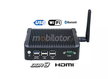 Computer Industry Fanless MiniPC IBOX N3P v.7 - small miniPC with 4x USB 2.0, 2x USB 3.0 ports, WiFi, BT and2x RJ-45 LAN, 500GB HDD disk and 4GB RAM DDR3L
