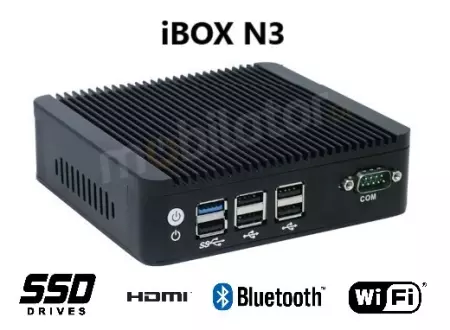 IBOX N3 v.6 - MiniPC with Intel Celeron processor, 4x USB 2.0, 1x HDMI, 2x USB 3.0, 1x RS232 and 2x RJ-45 LAN, 512GB SSD disk and 8GB RAM memory