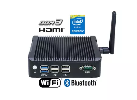 IBOX N5 v.9 - Rugged miniPC with 8GB RAM, 2TB HDD, Intel Pentium processor, 4x USB 2.0, 2x USB 3.0 and 2x RJ-45 LAN connectors