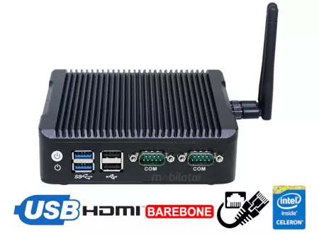IBOX N5B v.5 - Idealny dla przemysłu miniPC z WiFi, BT, 8GB RAM i dyskiem 256GB SSD, procesorem Intel Celeron, portami 2x USB 2.0, 2x USB 3.0 oraz 2x RS232