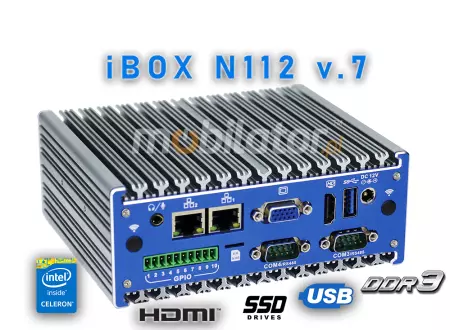 IBOX N112 v.7 - Małych rozmiarów miniPC ze złączami 4x USB 2.0, 2x RJ-45 LAN oraz 1x HDMI, dyskiem 512GB SSD, 8GB RAM DDR3L i TPM 2.0