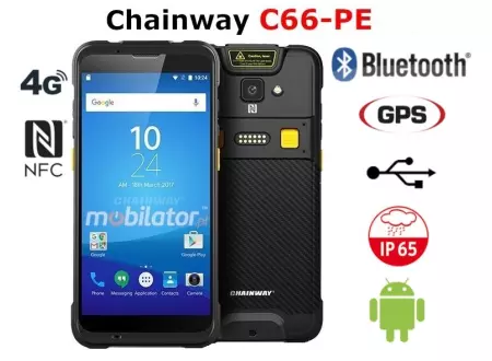  kolektor danych do sklepu z modułem NFC, ośmiordzeniowym procesorem, 3GB RAM oraz 32GB ROM Chainway C66-PE