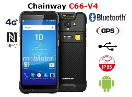 Dotykowy Terminal danych Wstrząsoodporny Wytrzymały energooszczędny z ośmiordzeniowym procesorem Qualcomm  Chainway C66-V4