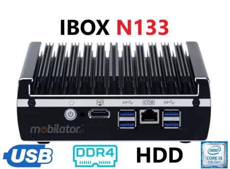 IBOX N133 v.7 - Niewielki miniPC z dyskiem SATA o pojemności 500GB HDD i 4GB RAM DDR4 oraz 4x USB 3.0