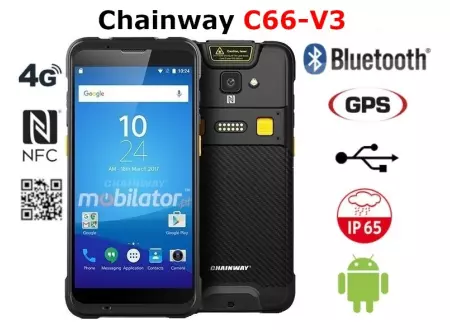  5.5 calowy terminal danych ze skanerem 2D Honeywell N6603, 3GB RAM i 32GB ROM o wzmocnionej konstrukcji  na magazyn  Chainway C66-V3 