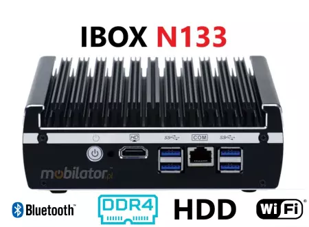 IBOX N133 v.16 - Industrial miniPC with Intel Core dual-core processor, 32GB RAM, 2TB HDD, WiFi and Bluetooth