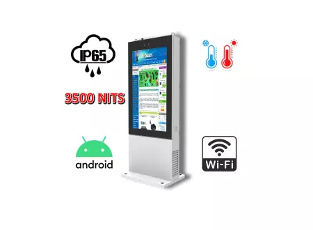  Solidny zewnętrzny totem stojący infokiosk zewnętrzny NoMobi Trex 43 