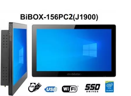 Czarny komputer panelowy do przemysłu ciężkiego