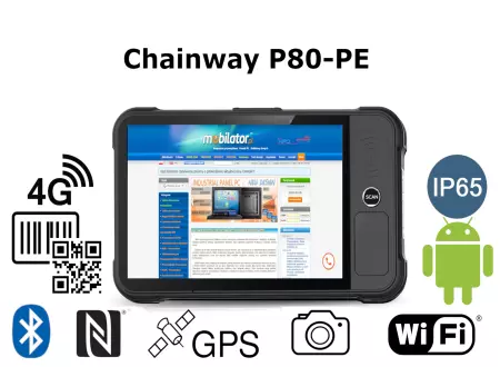  rozdzielczością 1920x1200 skanerem kodów kreskowych 2D, 4G, NFC Chainway P80