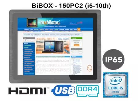 Dotykowy wodoszczelny przemysłowy Panel sterowniczy Wzmocniony wodoodporny 15-calowy  BiBOX-150PC2
